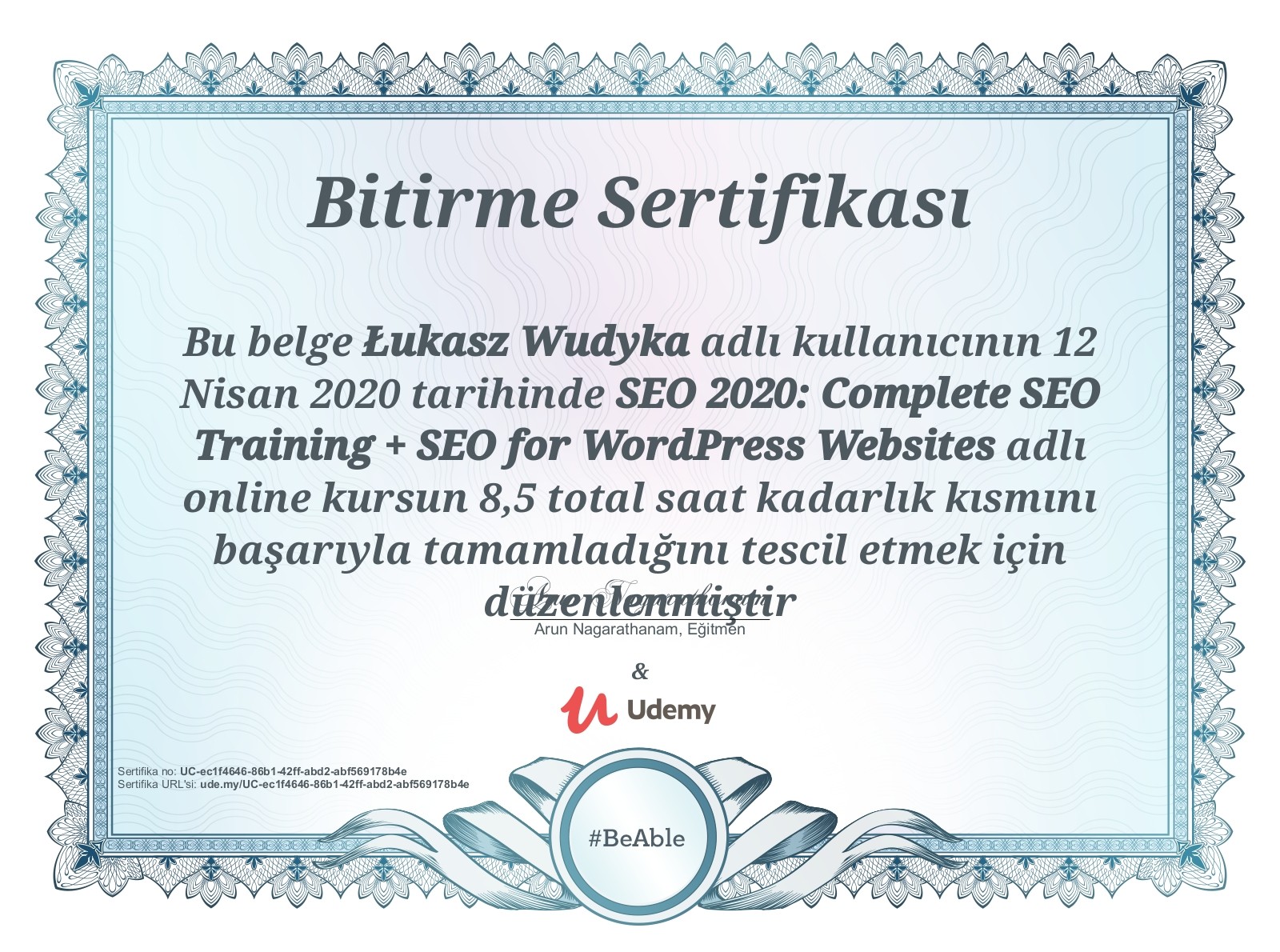 Łukasz Wudyka Opnie o platformach szkoleniowych - Łukasz Wudyka certyfikaty