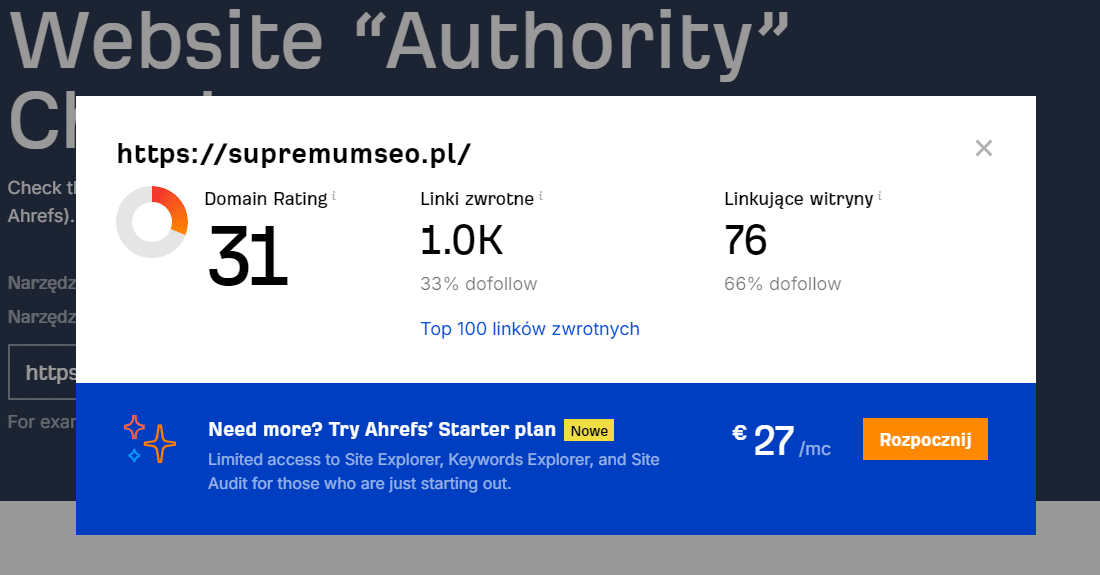 Ranking agencji SEO - Najlepsza agencja SEO - supremum DA