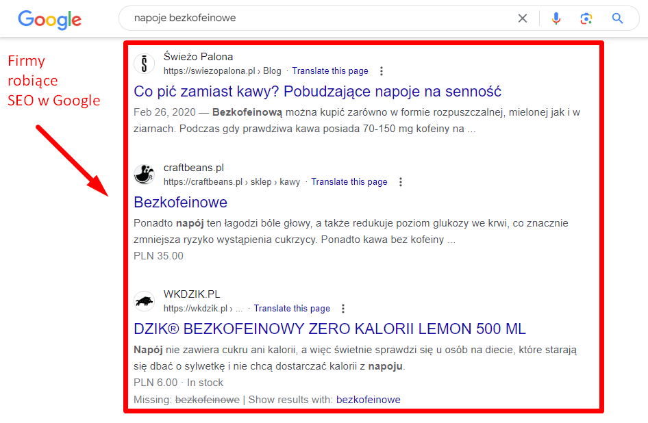 Pozycjonowanie lokalne w Zawierzbiach - Wyniki Google dla zapytania