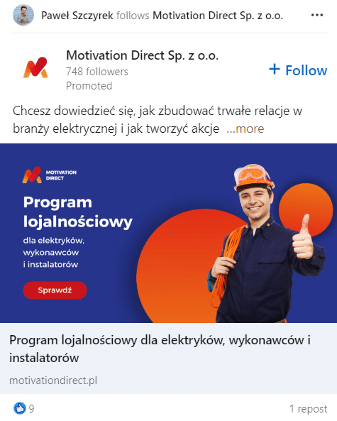 Strona internetowa w Zielinie - reklama programu lojalnościowego